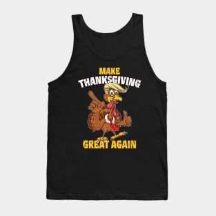 Distressed Make Thanksgiving Great Again Funny Trump Turkey Tank Top